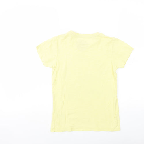 Urban Dept Boys Yellow Cotton Basic T-Shirt Size 9 Years Crew Neck Pullover - Shark