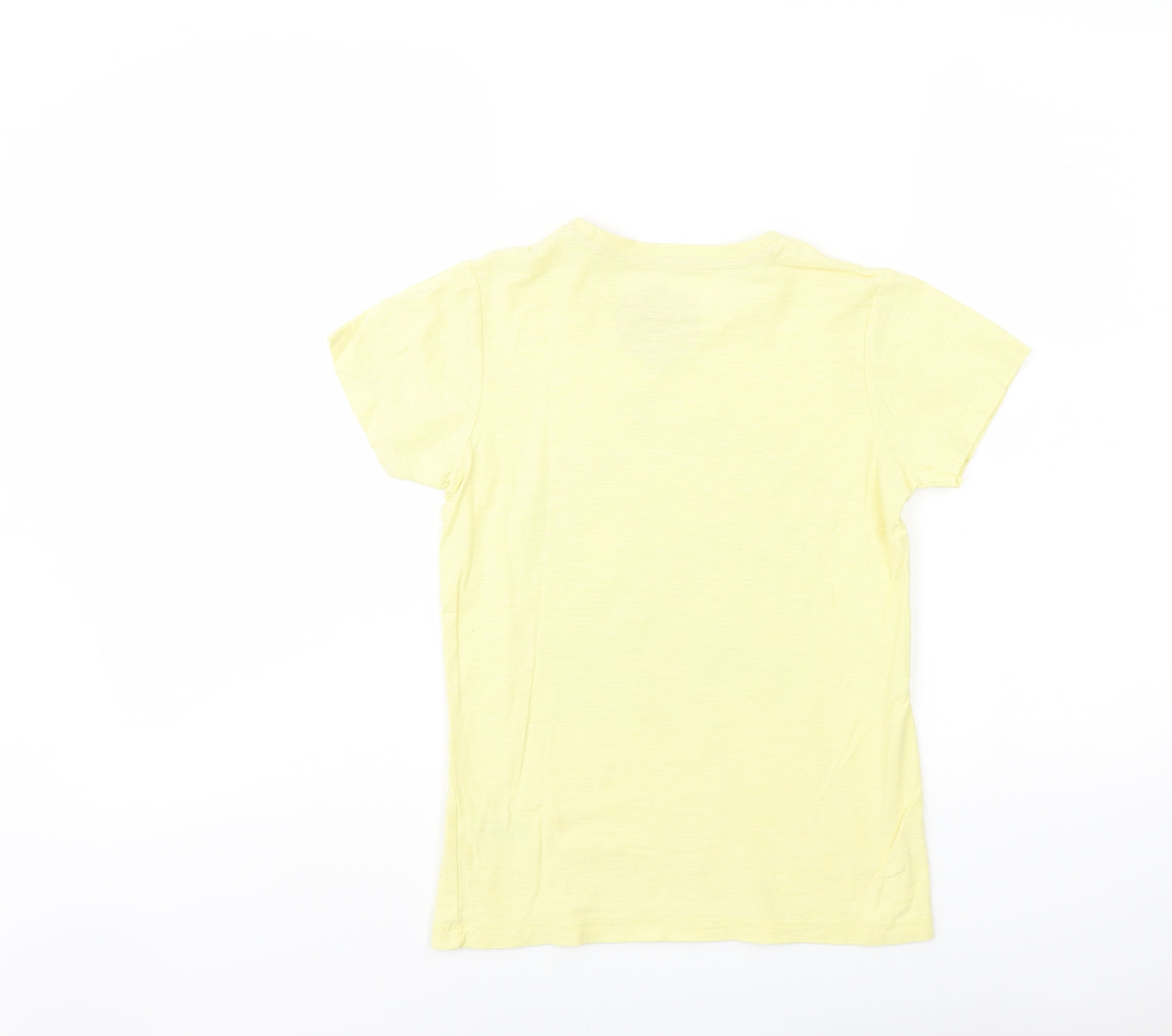 Urban Dept Boys Yellow Cotton Basic T-Shirt Size 9 Years Crew Neck Pullover - Shark