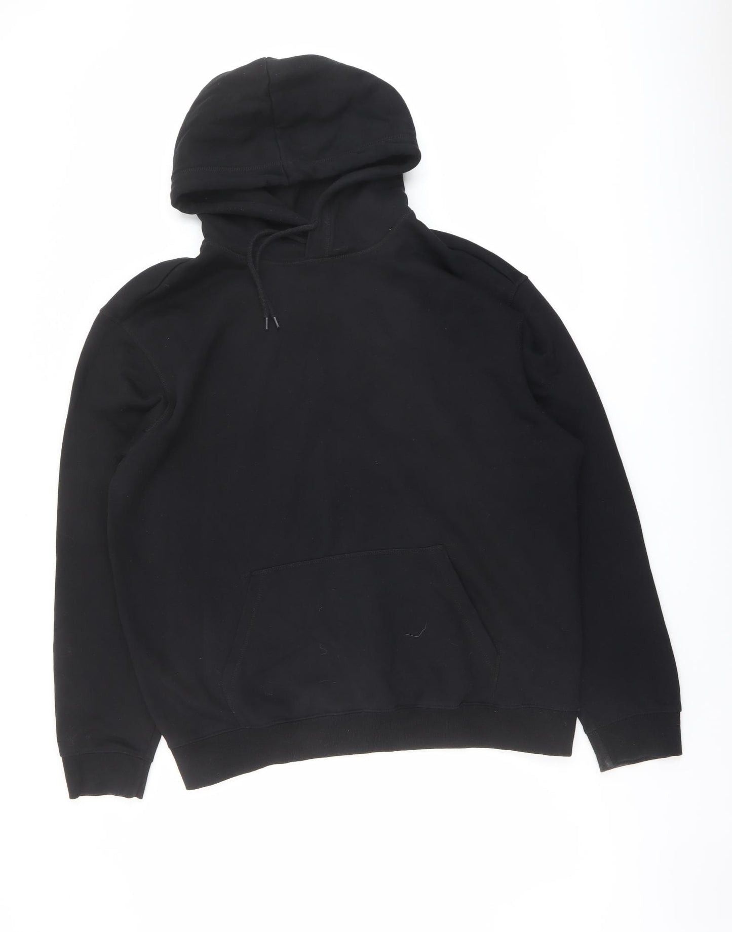 H&M Mens Black Cotton Pullover Hoodie Size L