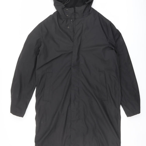 Zara Womens Black Rain Coat Coat Size S Zip