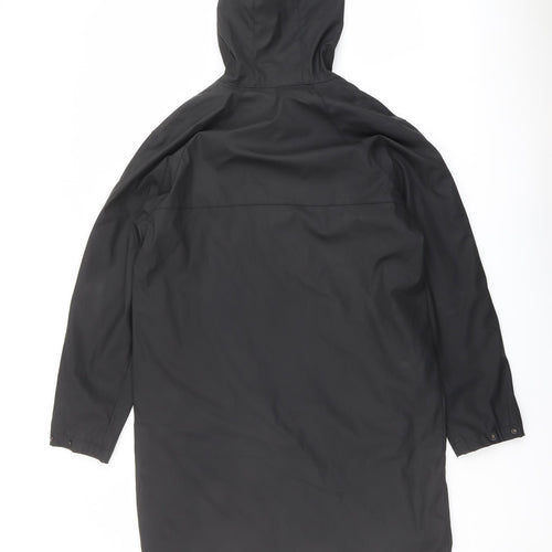 Zara Womens Black Rain Coat Coat Size S Zip