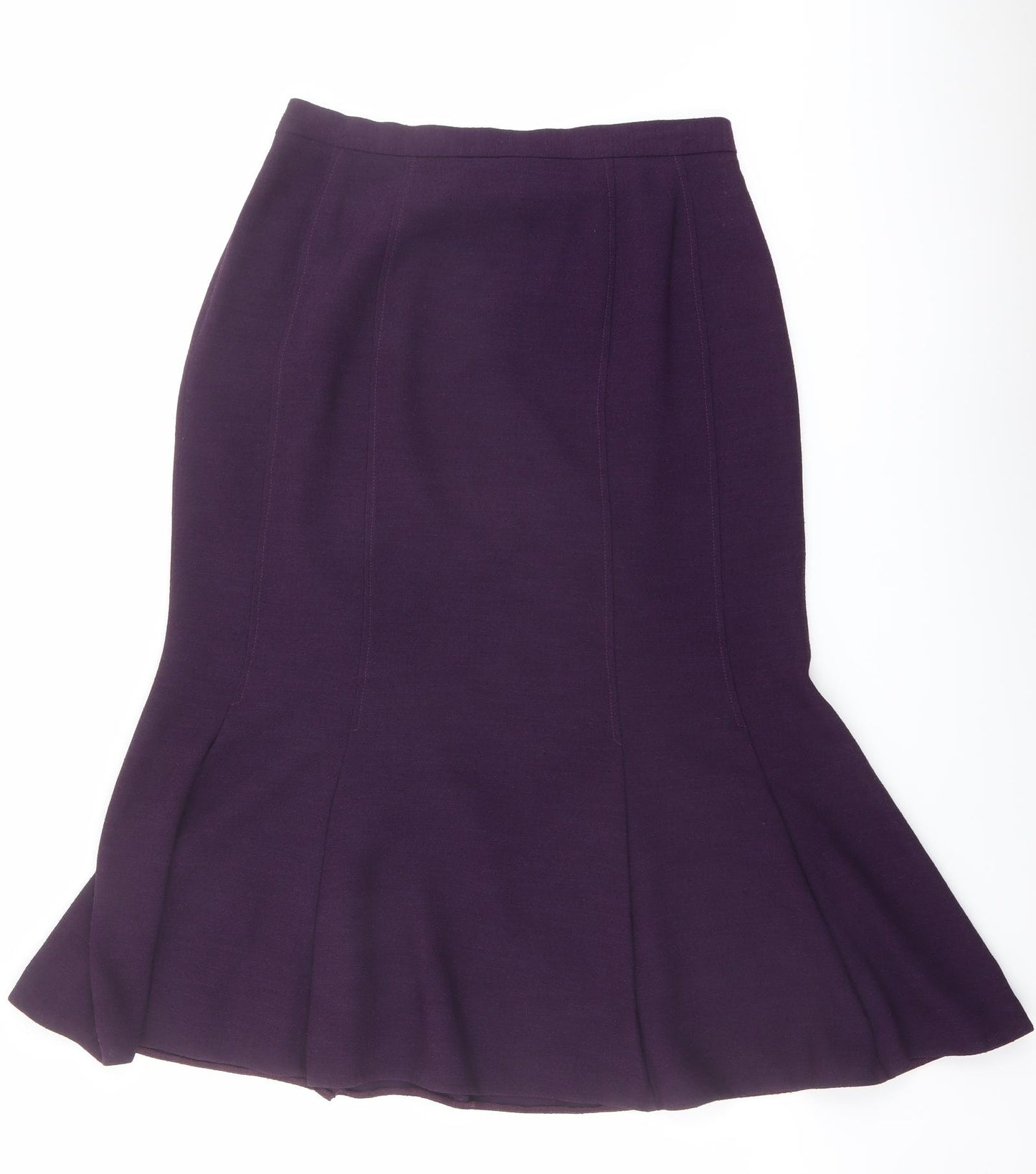 Lucinda Womens Purple Polyester Swing Skirt Size 12 Zip