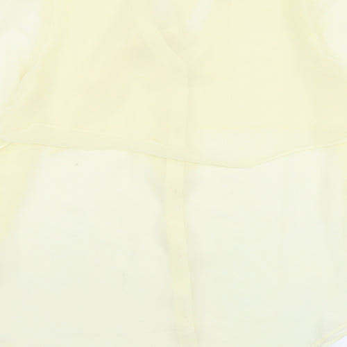 Boohoo Womens Ivory Polyester Basic Blouse Size 8 V-Neck
