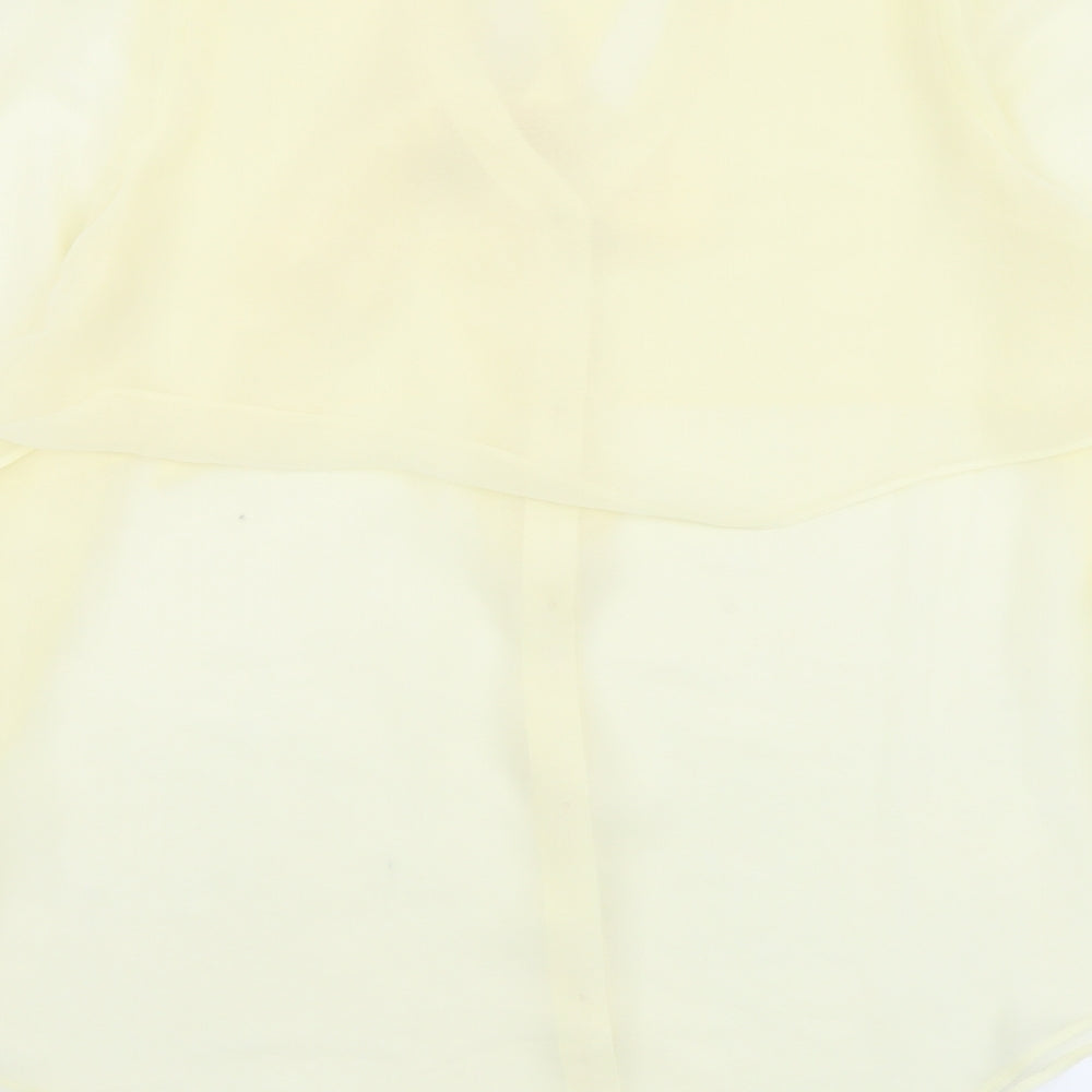 Boohoo Womens Ivory Polyester Basic Blouse Size 8 V-Neck