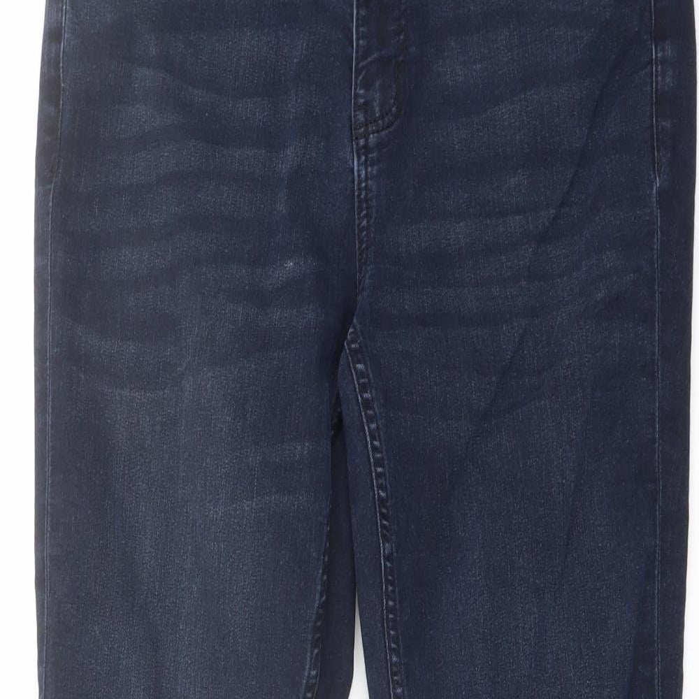 Marks and Spencer Womens Blue Cotton Bootcut Jeans Size 14 L27 in Regular Button