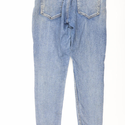 Topshop Womens Blue Cotton Tapered Jeans Size 30 in L28 in Regular Button
