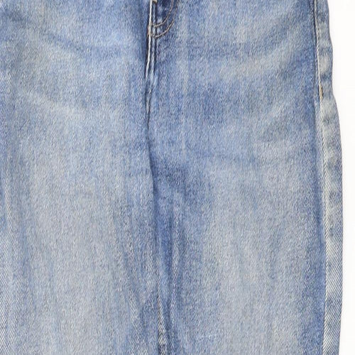 Topshop Womens Blue Cotton Tapered Jeans Size 30 in L28 in Regular Button