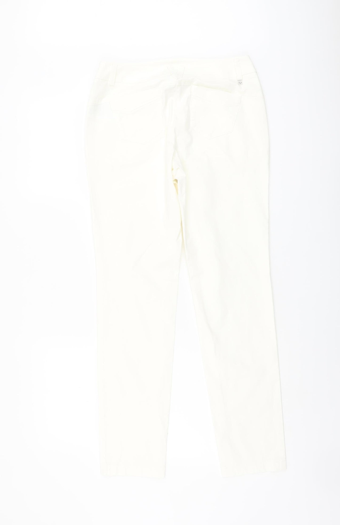 Descente Womens Ivory Cotton Straight Jeans Size 6 L29 in Regular Button
