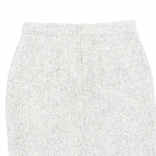 H&M Womens Grey Cotton A-Line Skirt Size 10 Zip