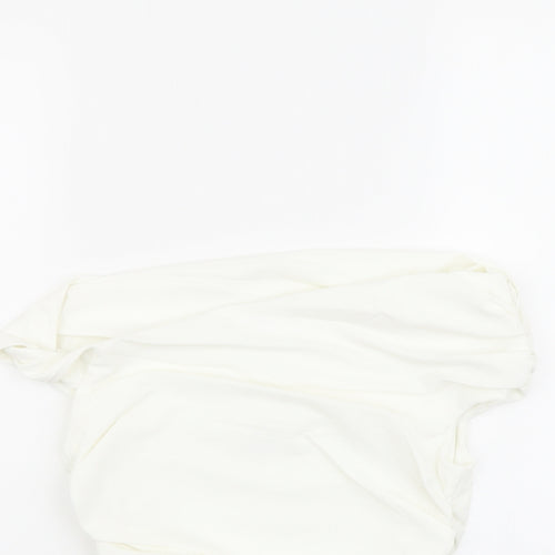 Zara Womens Ivory Geometric Polyamide Camisole Blouse Size M Off the Shoulder