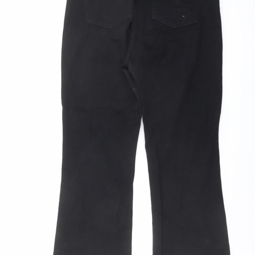 Uniqlo Womens Black Cotton Bootcut Jeans Size 32 in L28 in Regular Button