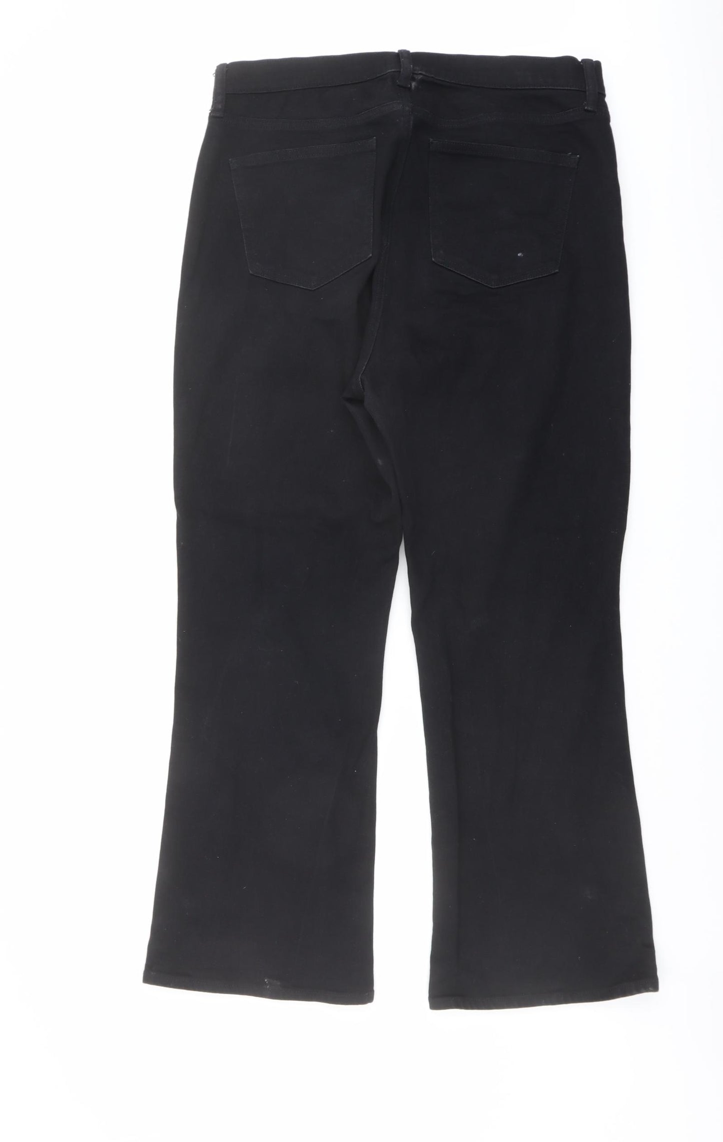 Uniqlo Womens Black Cotton Bootcut Jeans Size 32 in L28 in Regular Button