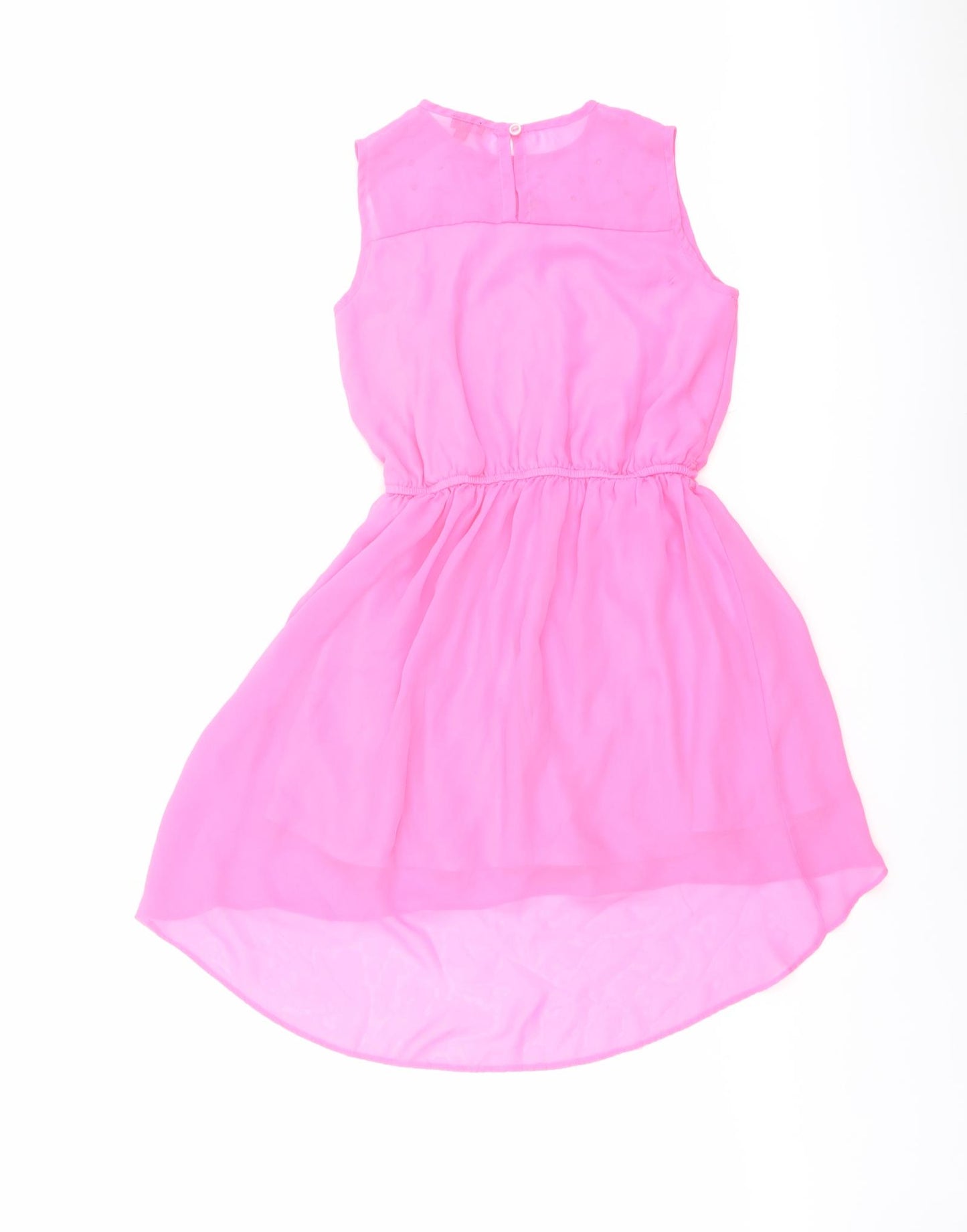 Star Girls Pink Polyester A-Line Size 9 Years Round Neck Button - Elastic Waist