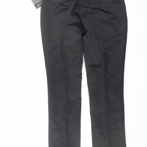 Zara Womens Black Polyester Dress Pants Trousers Size M L25 in Regular Button