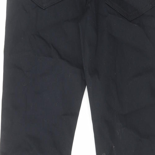 Marks and Spencer Mens Black Cotton Straight Jeans Size 30 in L29 in Slim Zip