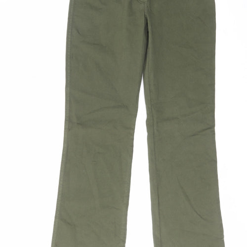 Dolorse Womens Green Cotton Bootcut Jeans Size 12 L32 in Regular Zip