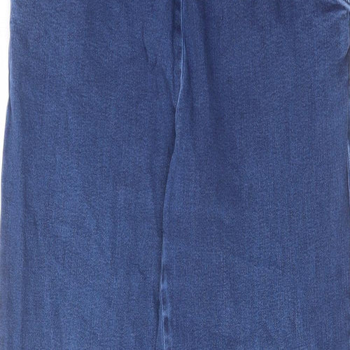 Seasalt Womens Blue Cotton Straight Jeans Size 12 L28 in Regular Button