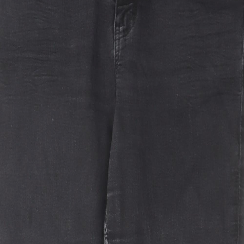 Marks and Spencer Womens Black Cotton Skinny Jeans Size 16 L28 in Regular Zip