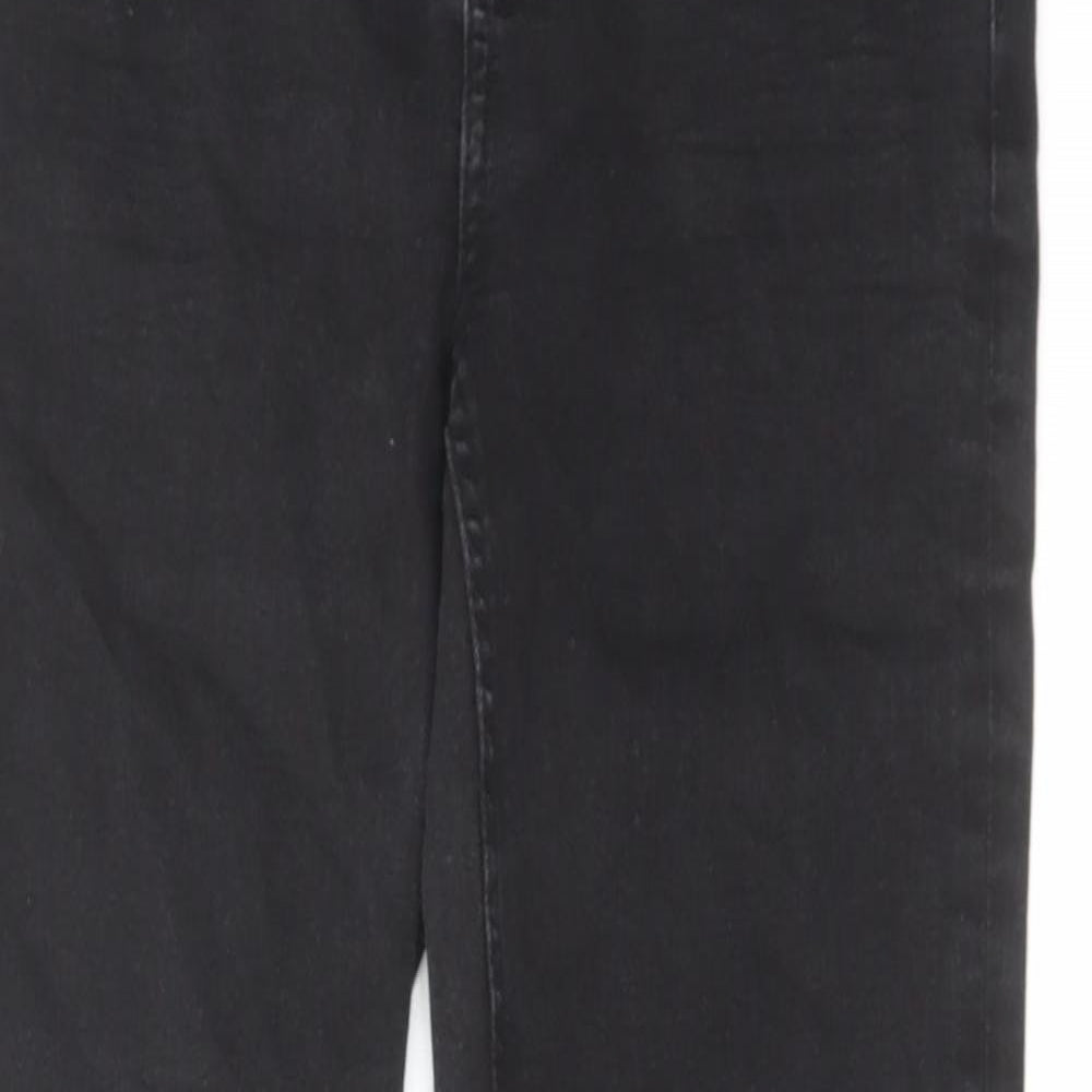 Marks and Spencer Womens Black Cotton Skinny Jeans Size 10 L28 in Slim Zip