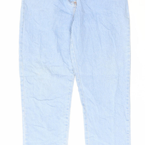 Union Blues Womens Blue Cotton Mom Jeans Size 14 L30 in Regular Zip