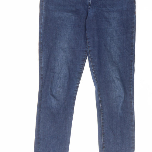 NEXT Womens Blue Cotton Skinny Jeans Size 12 L30 in Regular Zip
