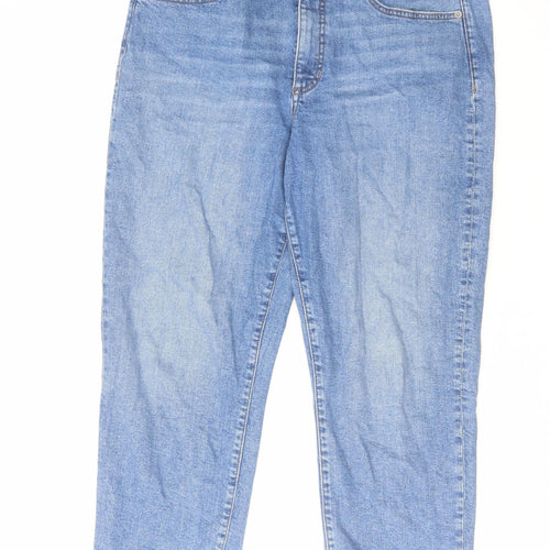 Banana Republic Womens Blue Cotton Straight Jeans Size 14 L32 in Regular Zip