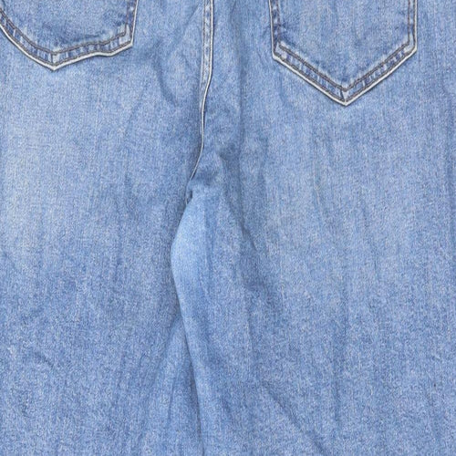 Banana Republic Womens Blue Cotton Straight Jeans Size 14 L32 in Regular Zip