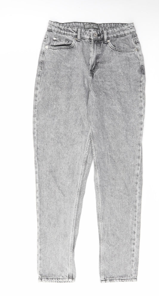 Denim & Co. Womens Grey Cotton Skinny Jeans Size 6 L28 in Regular Zip