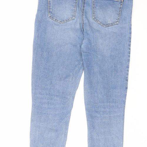 Matalan Womens Blue Cotton Skinny Jeans Size 14 L26 in Regular Zip
