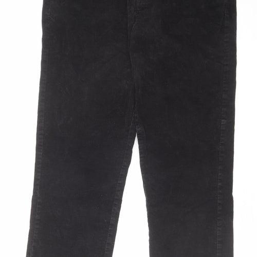 TU Mens Black Cotton Trousers Size 34 in L30 in Regular Zip
