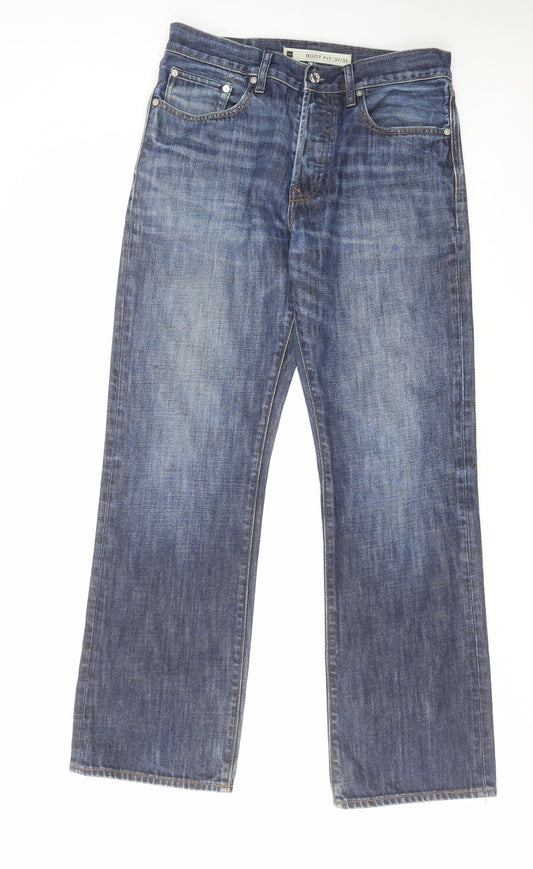 Gap Mens Blue Cotton Bootcut Jeans Size 32 in L32 in Regular Zip