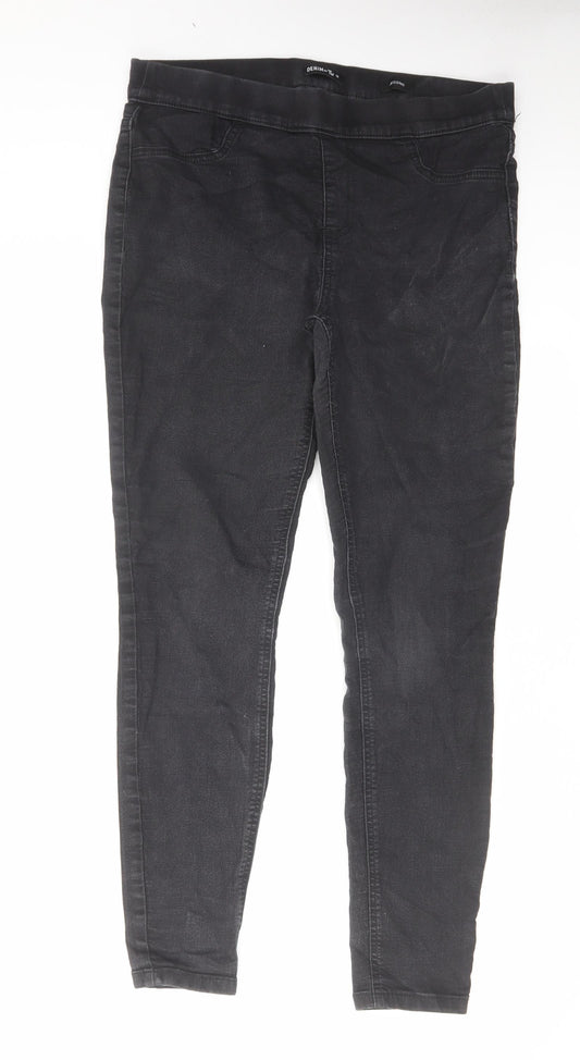TU Womens Black Cotton Jegging Jeans Size 12 L28 in Regular