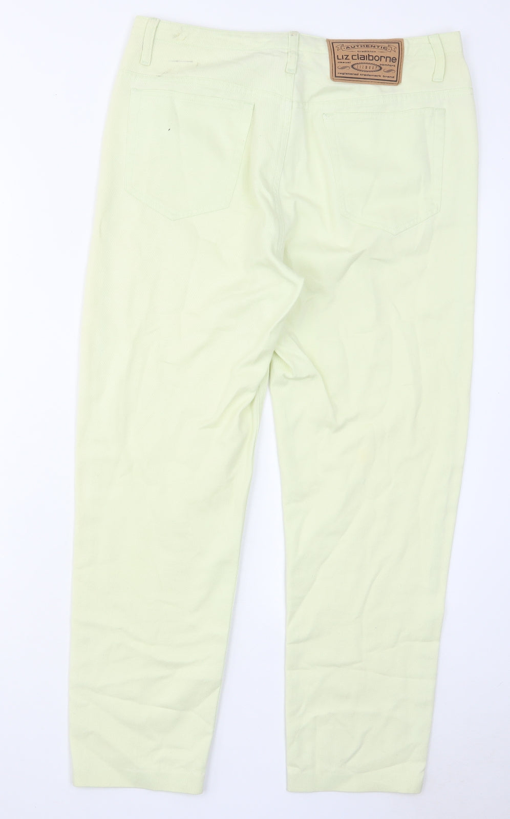 Liz Claiborne Womens Green Cotton Tapered Jeans Size 12 L28 in Regular Zip