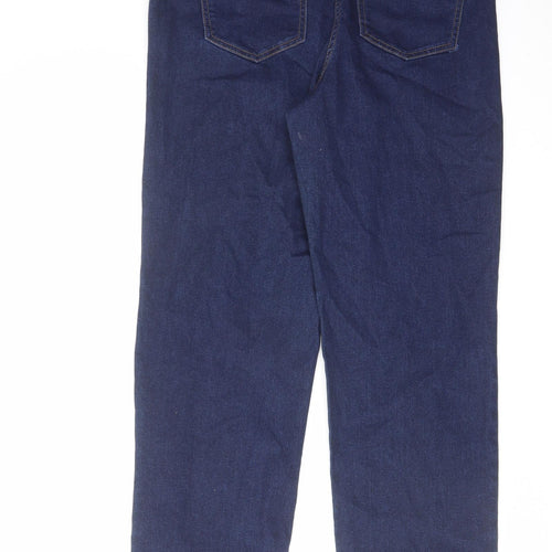 Papaya Womens Blue Cotton Straight Jeans Size 12 L28 in Regular Zip