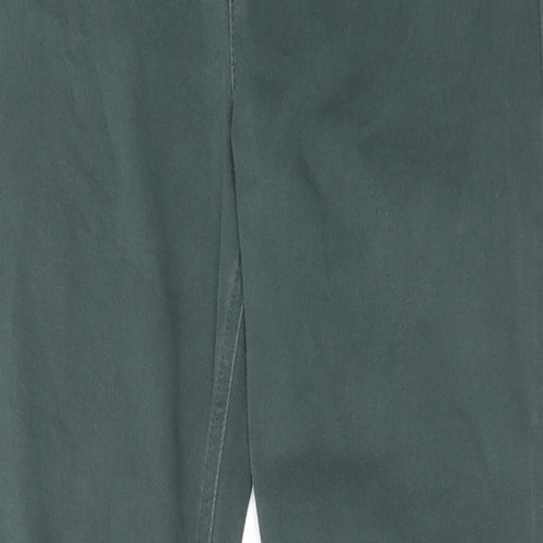 Marks and Spencer Womens Green Cotton Straight Jeans Size 12 L28 in Regular Zip