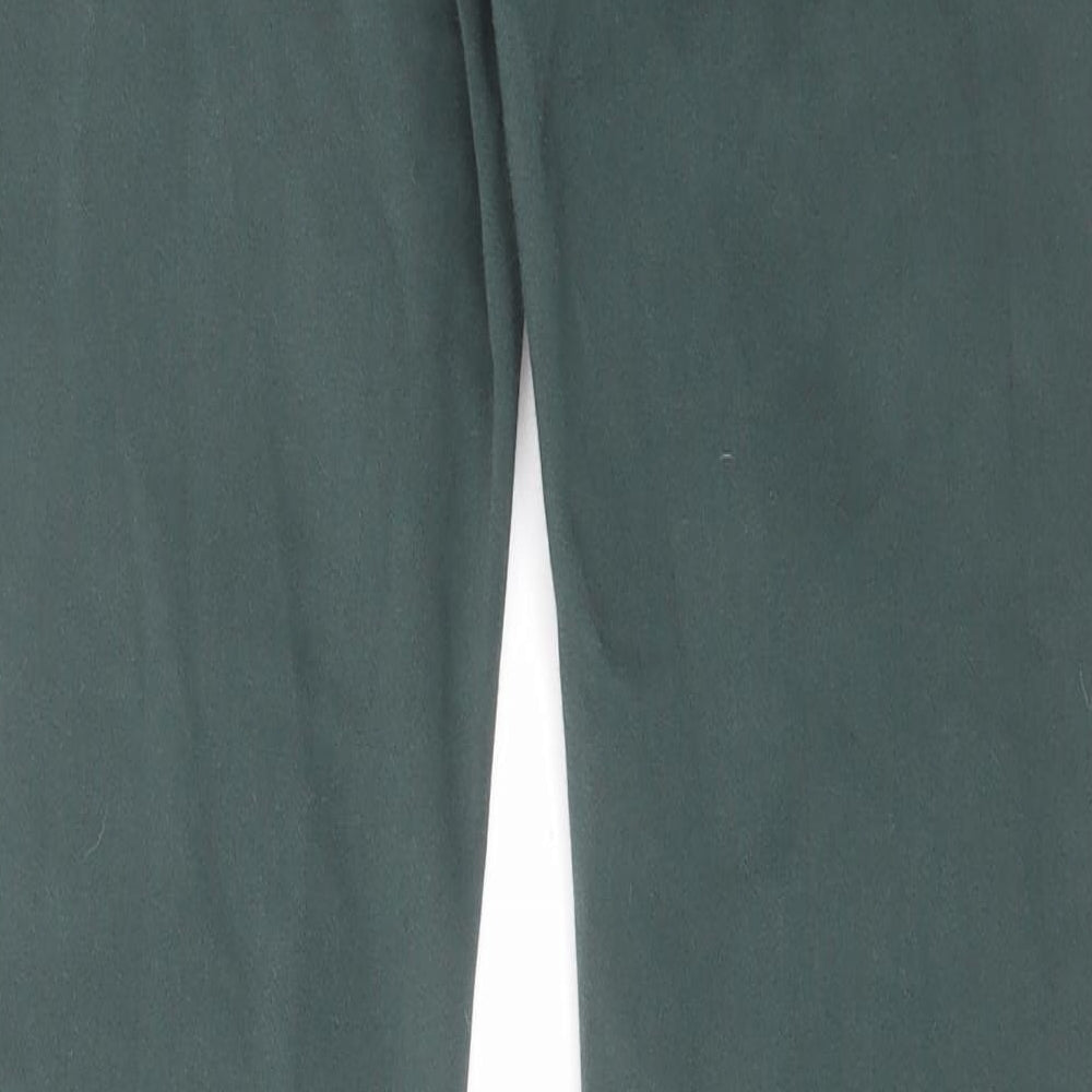Marks and Spencer Womens Green Cotton Straight Jeans Size 12 L28 in Regular Zip