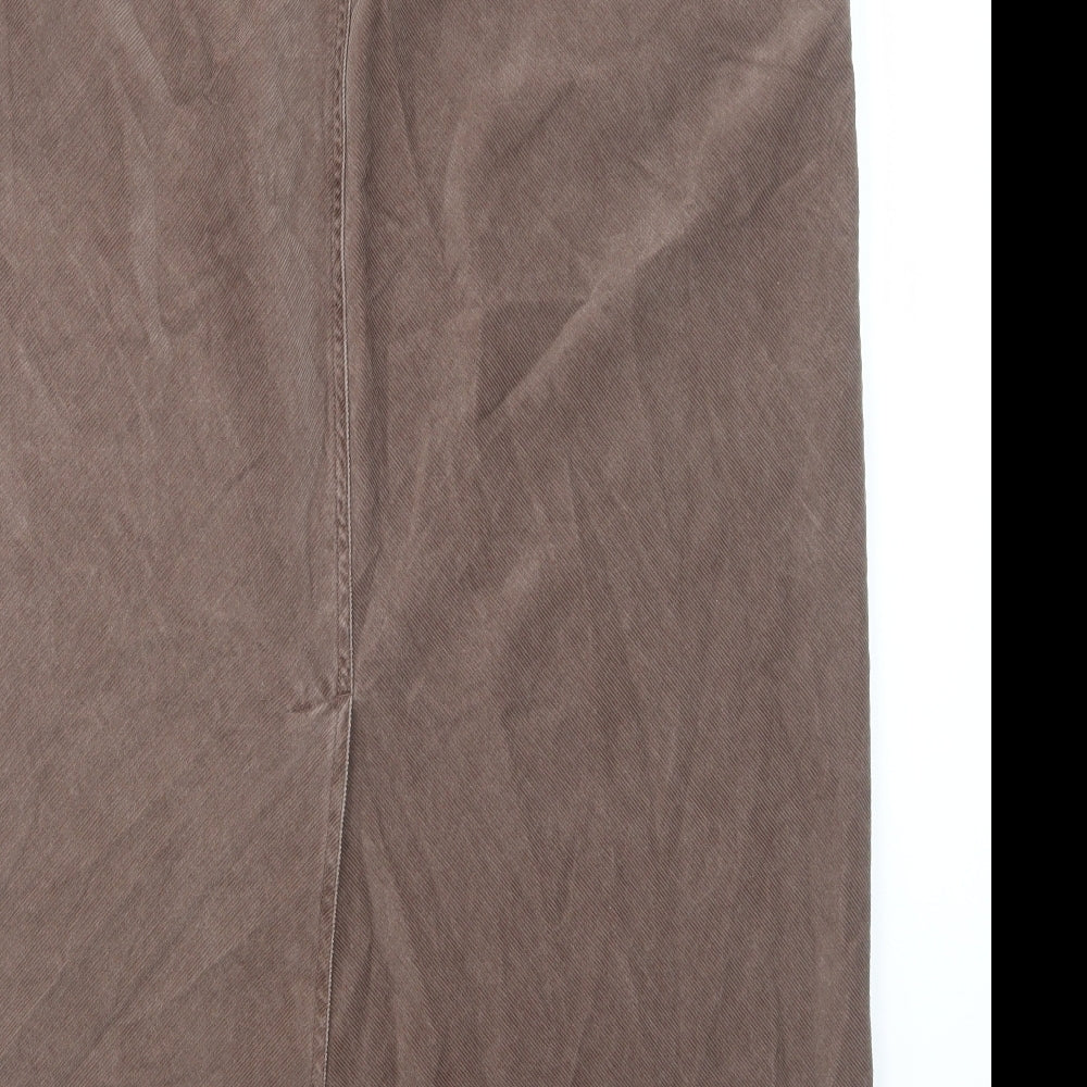 East Coast Womens Brown Cotton A-Line Skirt Size 22 Zip