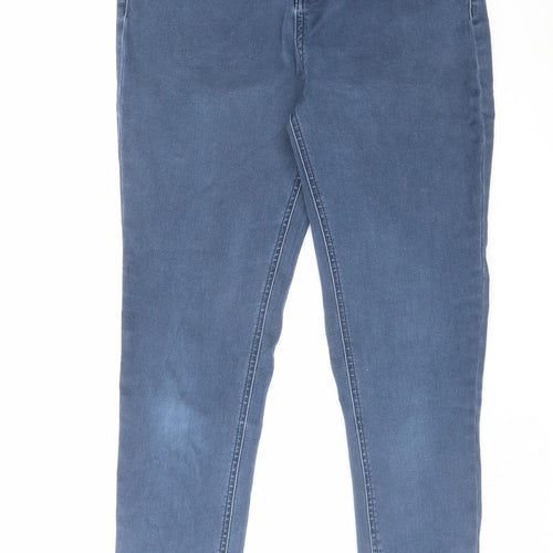 TU Womens Blue Cotton Skinny Jeans Size 14 L29 in Regular Zip