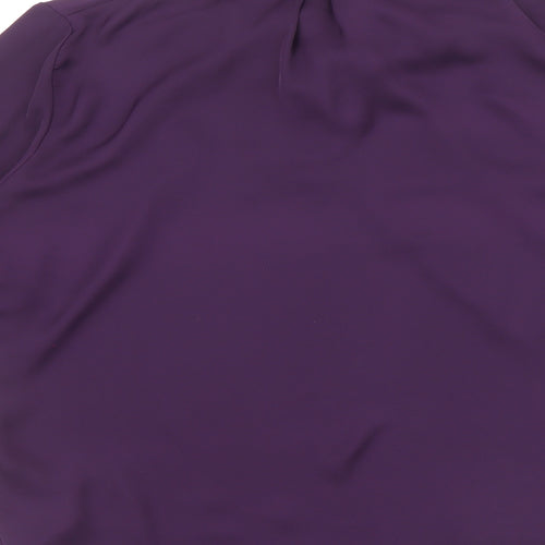 H&M Womens Purple Polyester Basic Blouse Size 14 Round Neck