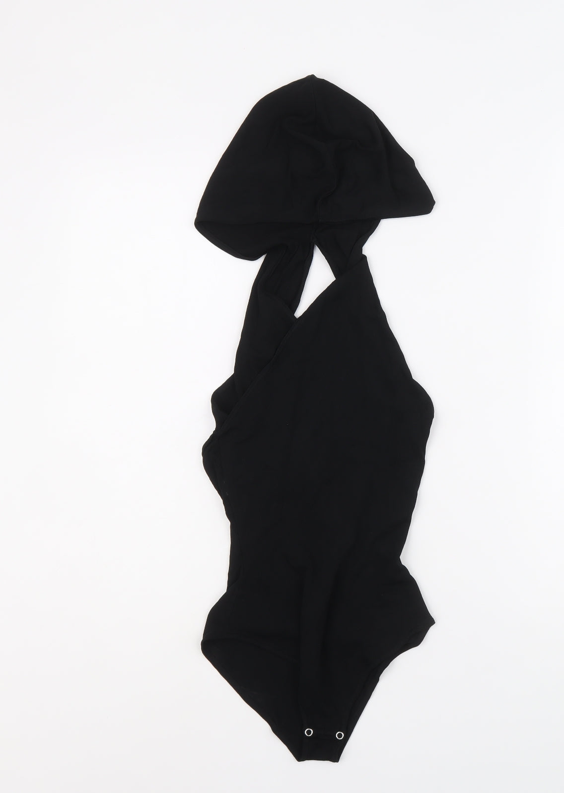 Zara Womens Black Viscose Bodysuit One-Piece Size XS Button