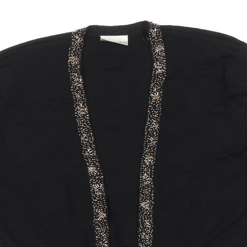 Eastex Womens Black Trivinyl Basic Blouse Size 12 V-Neck - Embellished