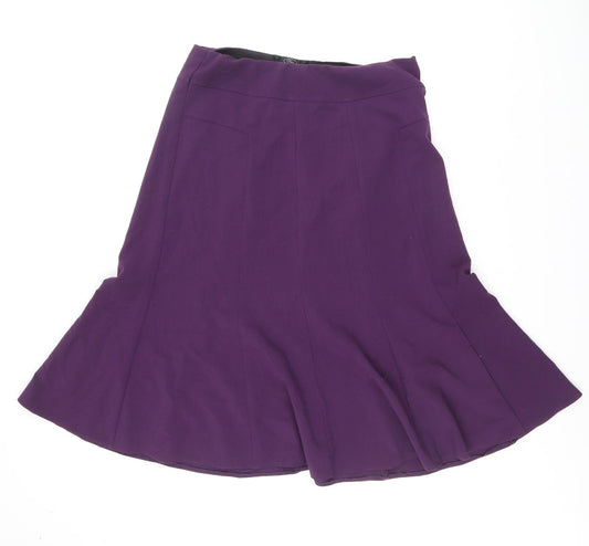 Bonmarché Womens Purple Polyester Swing Skirt Size 14