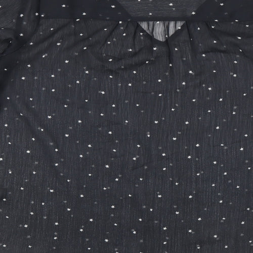 Maisons du Monde Womens Black Geometric Polyester Basic Blouse Size 14 V-Neck - Star Print
