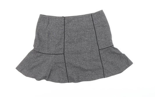 NEXT Womens Grey Polyester Trumpet Skirt Size 12 Zip