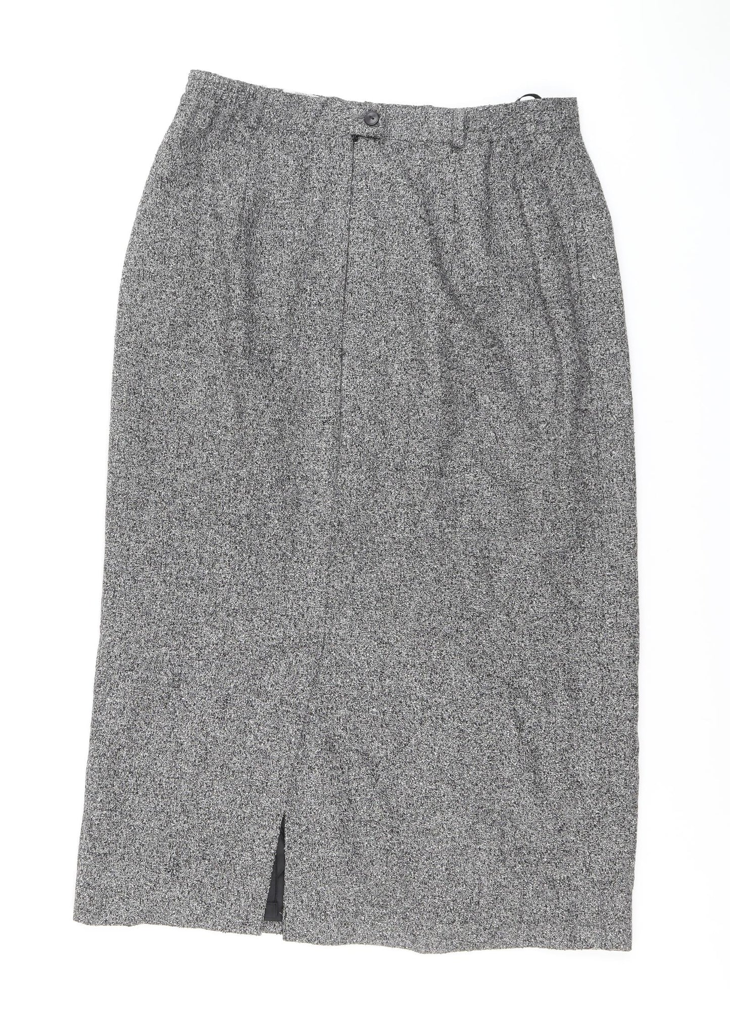 Marcona Womens Grey Wool A-Line Skirt Size 16 Button