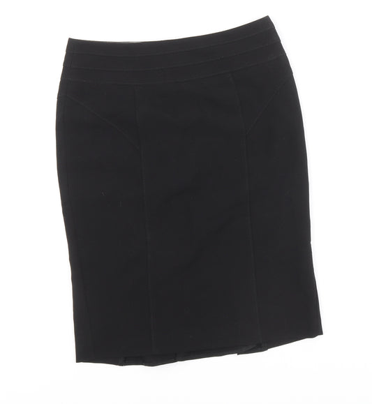 New Look Womens Black Polyester A-Line Skirt Size 10 Zip