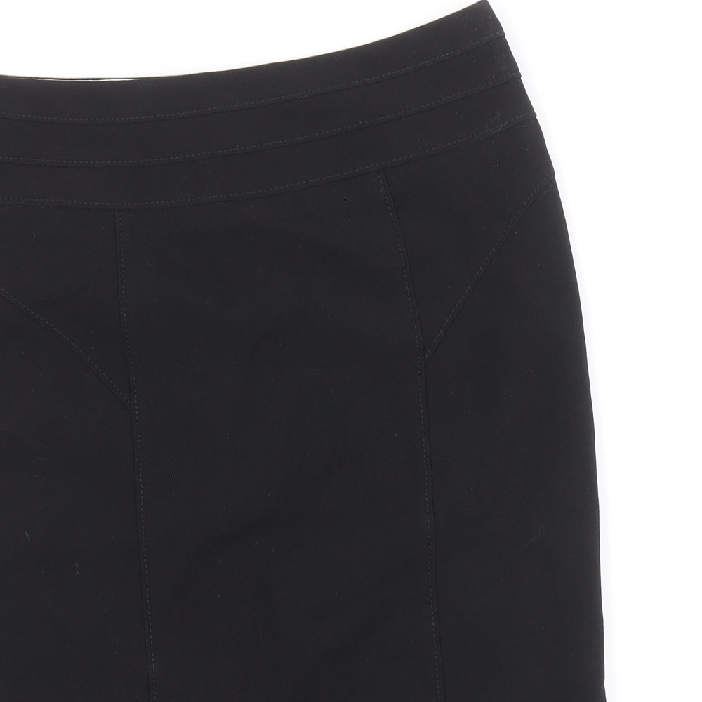 New Look Womens Black Polyester A-Line Skirt Size 10 Zip