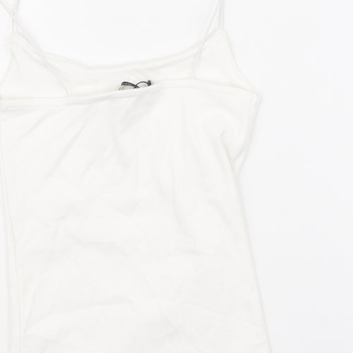 Zara Womens Ivory Cotton Camisole Tank Size S Scoop Neck