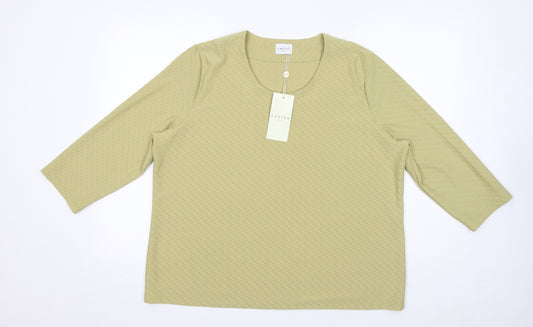 Eastex Womens Yellow Polyester Basic T-Shirt Size 22 Round Neck