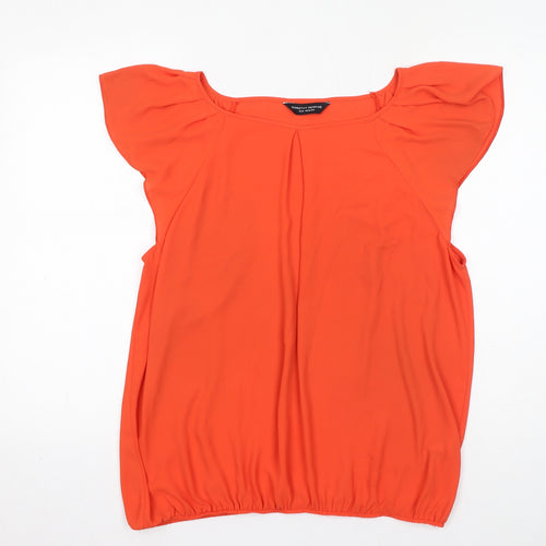 Dorothy Perkins Womens Orange Polyester Basic T-Shirt Size 18 Round Neck